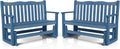 Stoog Outdoor Gliders Set of 2, All-Weather HIPS Glider Bench for Porch, Never Fade or Rot, Blue