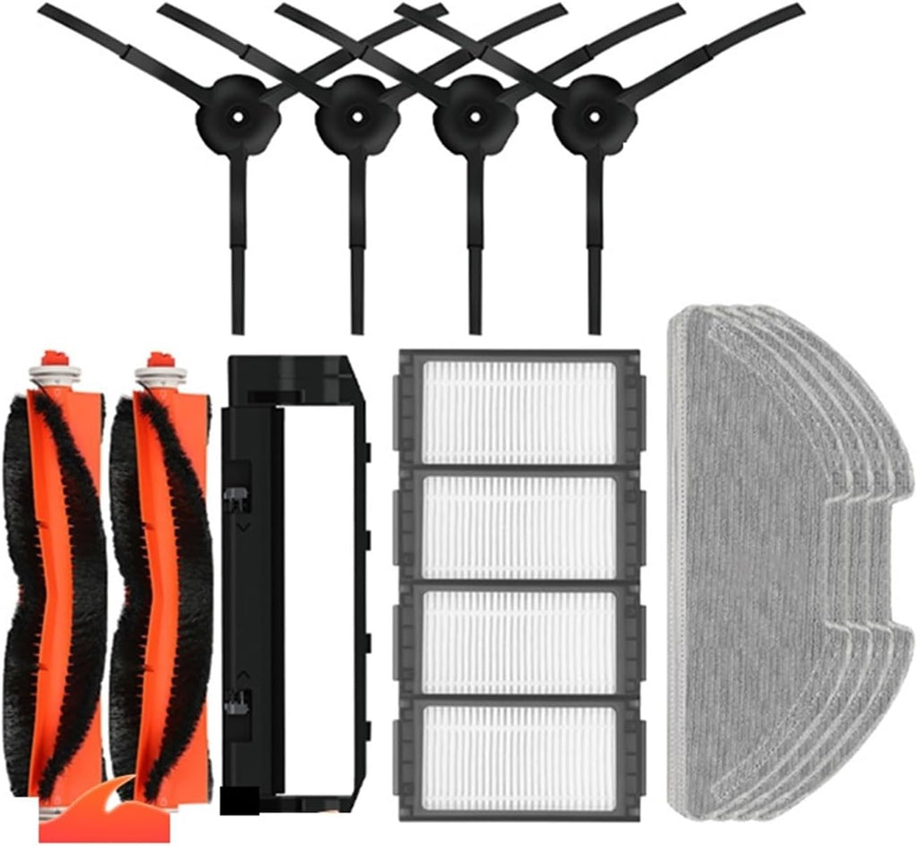 Main/Side Brush Hepa Filter Mop Cloths Main Brush Cover Compatible with XiaoMi Mijia Robot Vacuum-Mop Pro / 2 Pro / MJSTS1 Spare Parts(16pcs)