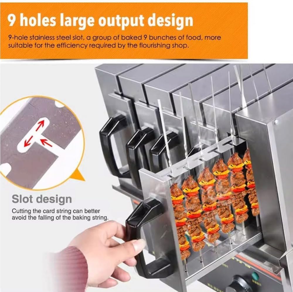 Commercial Smokeless Barbecue Grill,3600W Electric Rotating Barbecue Grill,Automatic Rotation Kebab Machine,for Outdoor and Indoor Barbecue,Family Gathering