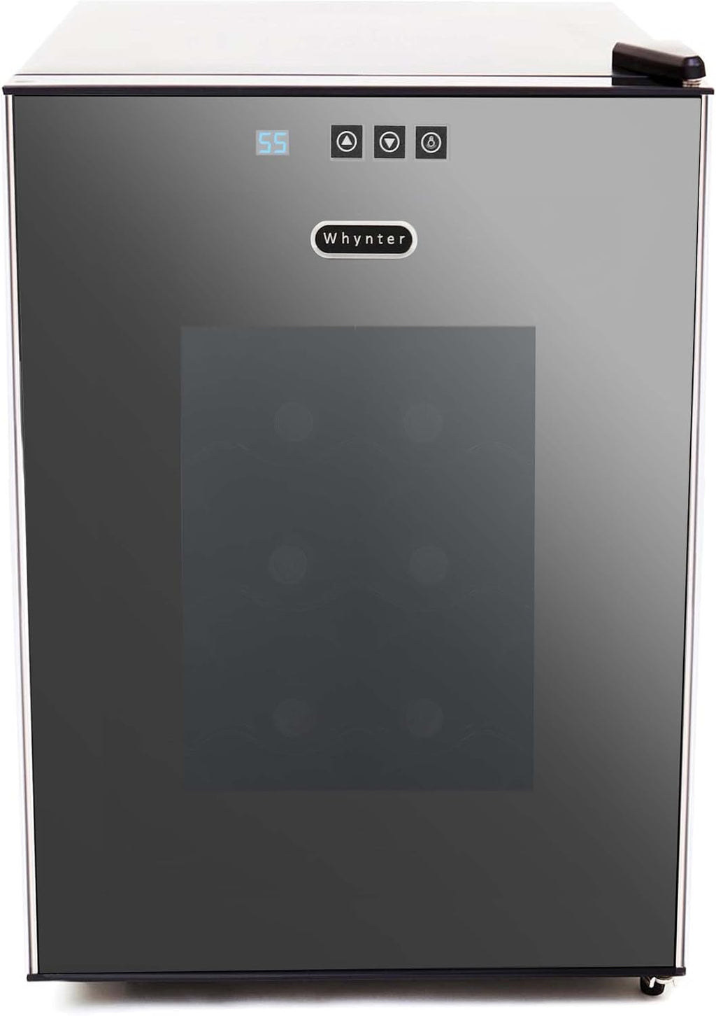 Whynter WC-201TDa Thermoelectric Wine Fridge, Freestanding Wine Cooler Refrigerator With Glass Door, Gray, 20 Bottle Capacity