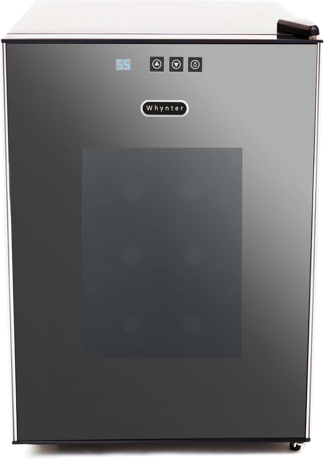 Whynter WC-201TDa Thermoelectric Wine Fridge, Freestanding Wine Cooler Refrigerator With Glass Door, Gray, 20 Bottle Capacity