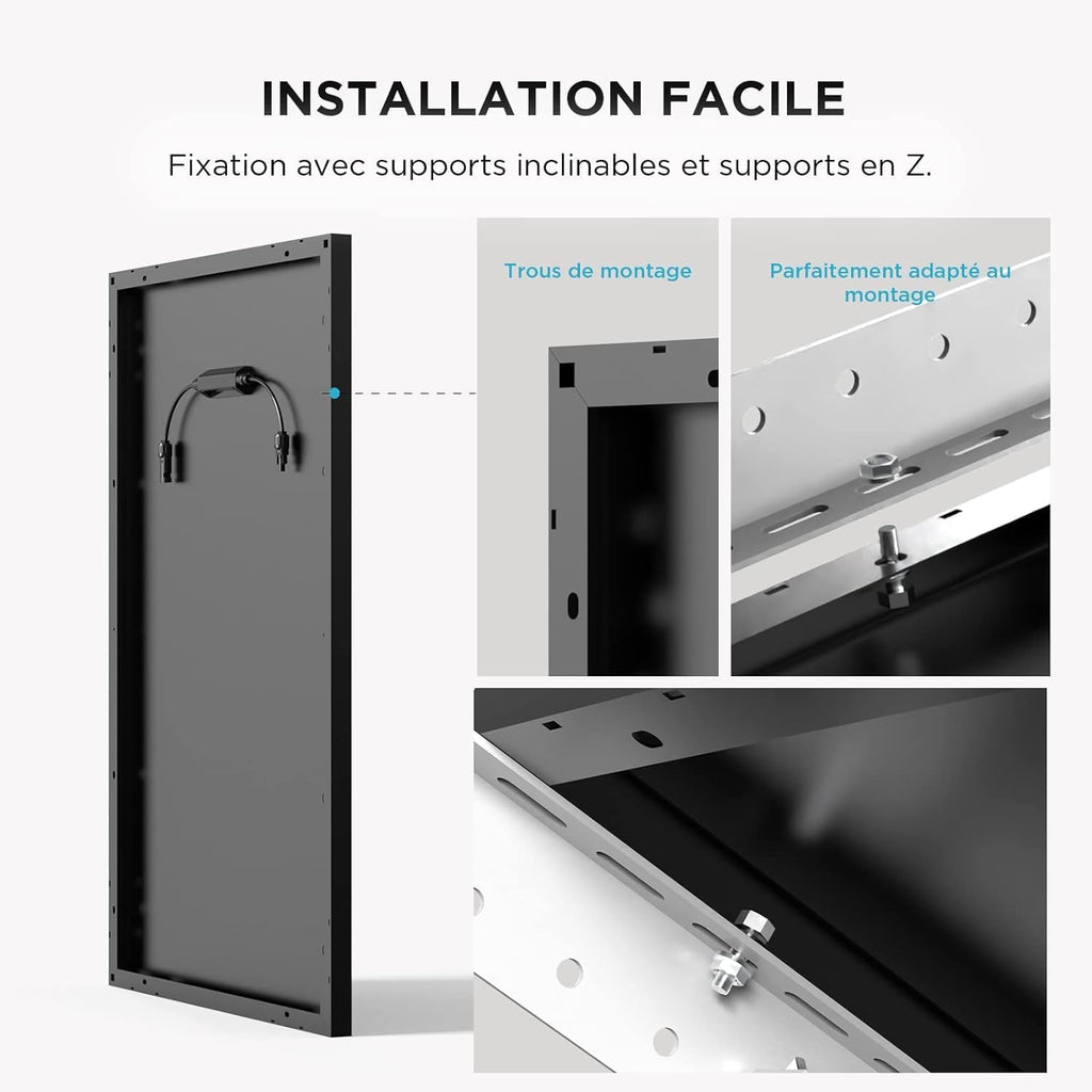 EcoFlow ZMS331-2-AKIT-2 100W Rigid Robust Durable Solar Panel - 2 PC