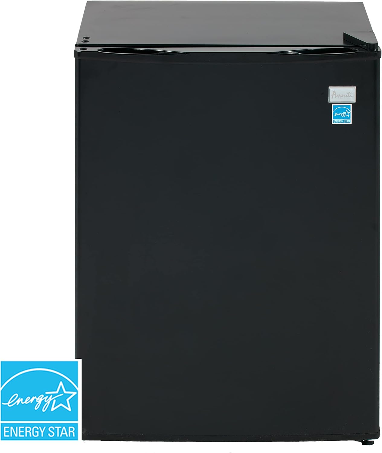 Avanti Mini Fridge Compact Refrigerator for Home Office or Dorm, Features Single Reversible Door Removable Shelves Automatic Defrost and Adjustable Temperature Control, 2.4-Cu.Ft, Black