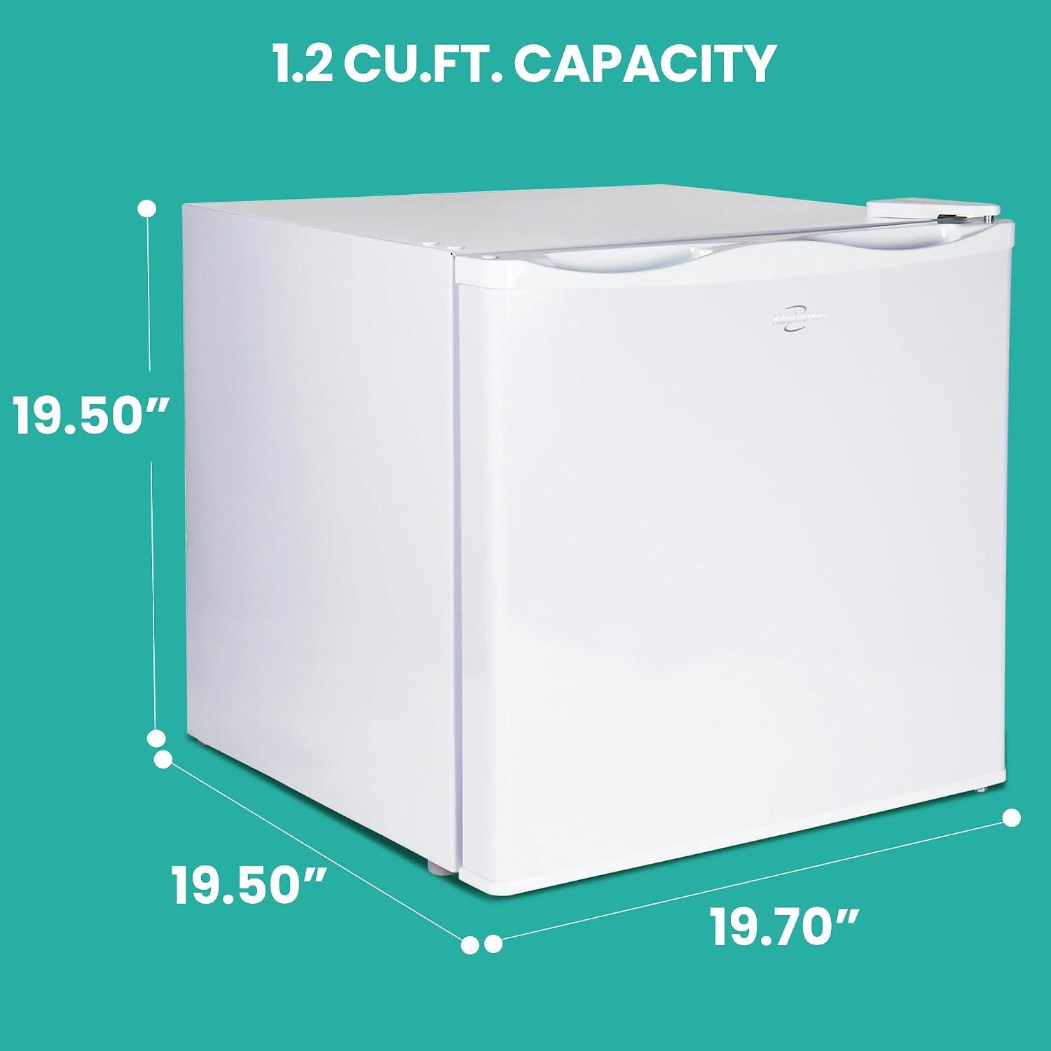 Koolatron Mini Upright Freezer 1.2 cu ft (34L) White, Manual Defrost, Space-Saving Flat Back, Reversible Door, Wire Shelf, for Apartment, Condo, Office, RV, Cabin, Dorm Room, Home Bar