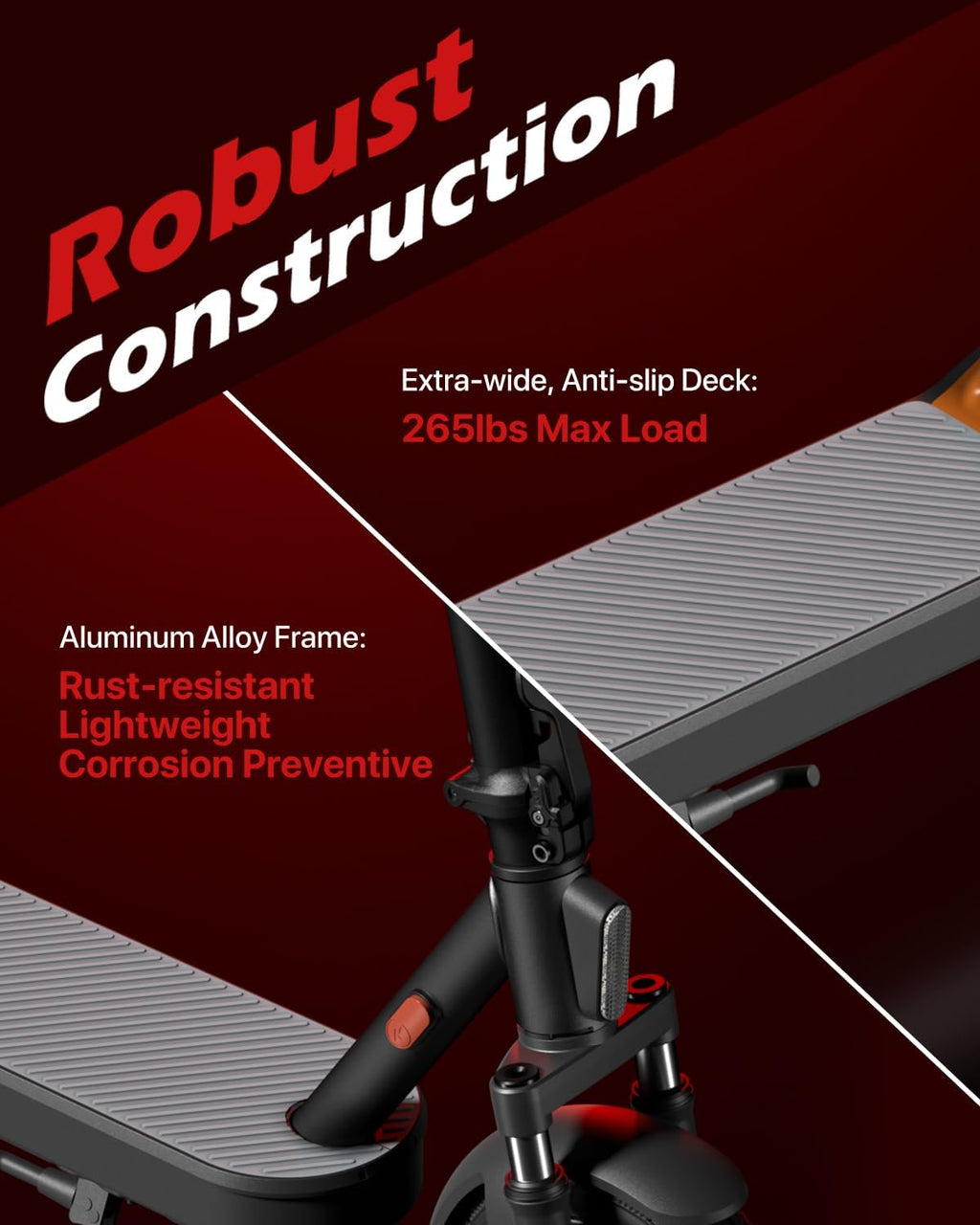 MEGAWHEELS Electric Scooter,Electric Scooter Adults Teens,10in Pneumatic Tires,350/500/600W Motor,19/31 Miles Range,15.5mph E Scooter with Smart APP Control for Commuting, Outdoor, Short Travel Gift