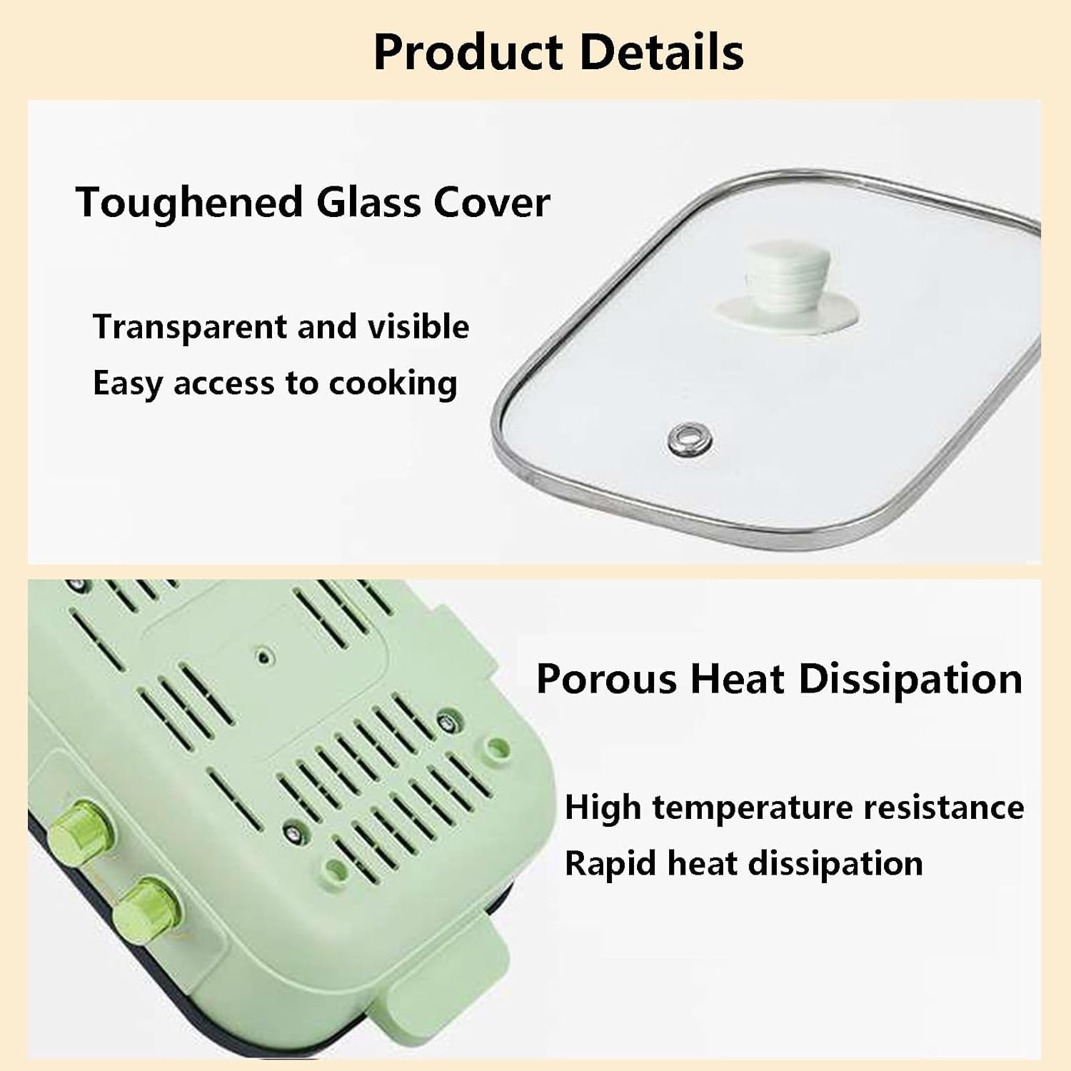 2-in-1 Electric Grill for BBQ and Hotpot, Nonstick Electric Frying Pans 1300w Shabu Pot BBQ Plate with Double Disc Design, One Pan for Grilling, Barbecue, with 4 Plates