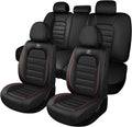 Car Seat Cover Fit for GMC Acadia 2007-2025,Compatible Airbag Non-Slip Waterproof Seat Covers,Car Seat Protector Premium Interior (Standard 5 Seats,Black Red)