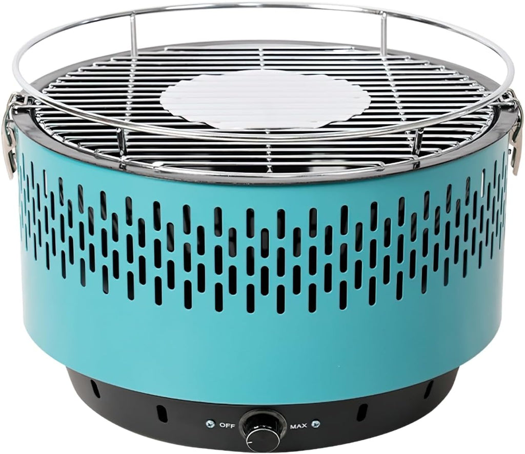 Smokeless Grill, Portable Indoor Outdoor BBQ Grill, 13.58x14.17x9.84 Inches, Temperature Control, 1500W