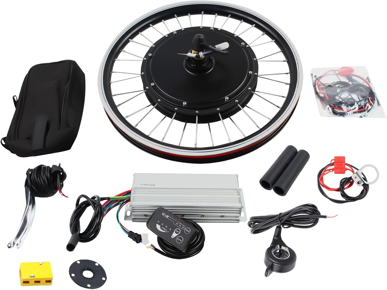 20' Electric Bike Conversion Kit, DC48V 1000W Front Wheel Conversion Kit with LED Display & Brushless Controllerm, for Mountain, Beach and Off-Road Bikes