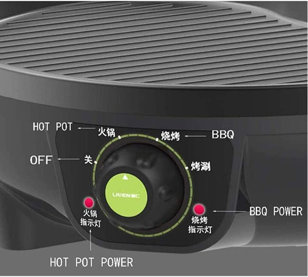 BBQ Smokeless Grill Portable Electric Grill, Electric Hot Pot Pot Home Multi-function Korean Smokeless Non-stick Pan Large Capacity Non-stick Baking A Pot Barbecue 2-4 People,Household Nonstick Electr