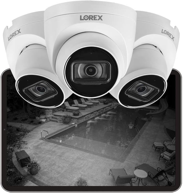 Lorex Fusion 4K Security Camera System w/ 3TB NVR - 16 Channel PoE Wired Home Security System w/ 8 Metal Dome Cameras - Color Night Vision, Audio Recording, Long-Range IR, Weatherproof Surveillance