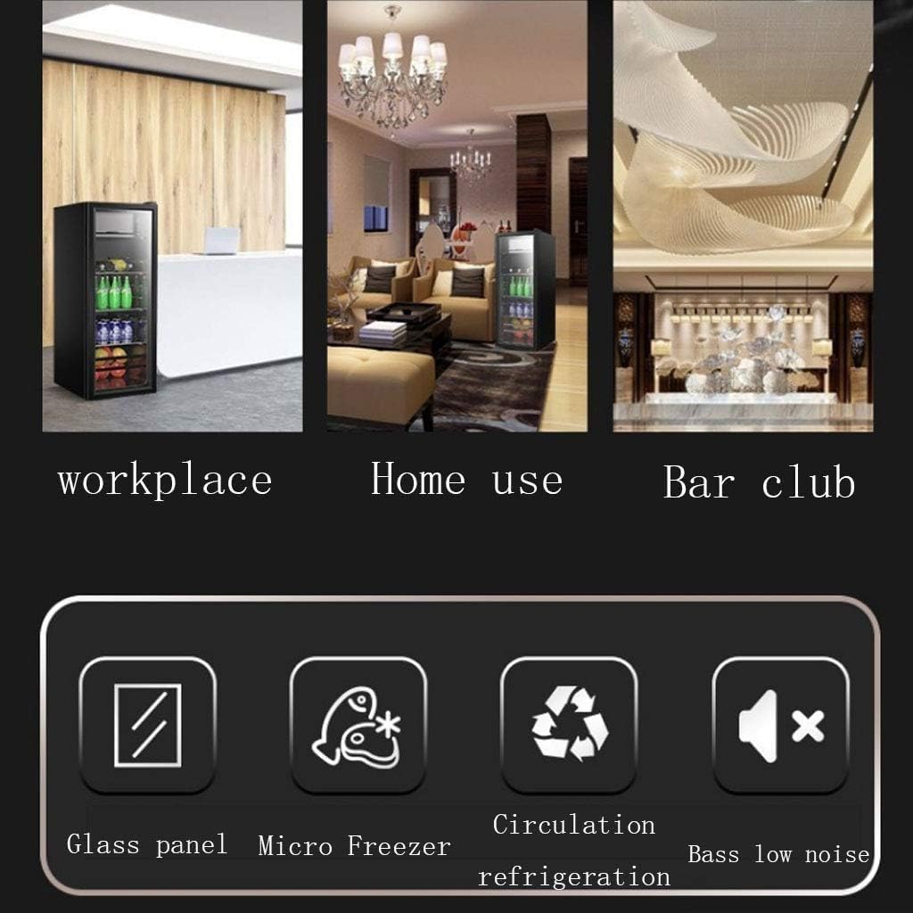 KRIB BLING Beverage Refrigerator with Freezer 180 Can Freestanding Beverage Cooler with Adjustable Shelving Glass Door for Beer Soda or Wine Perfect for Home Office or Bar Black (KB03-FLB-120)