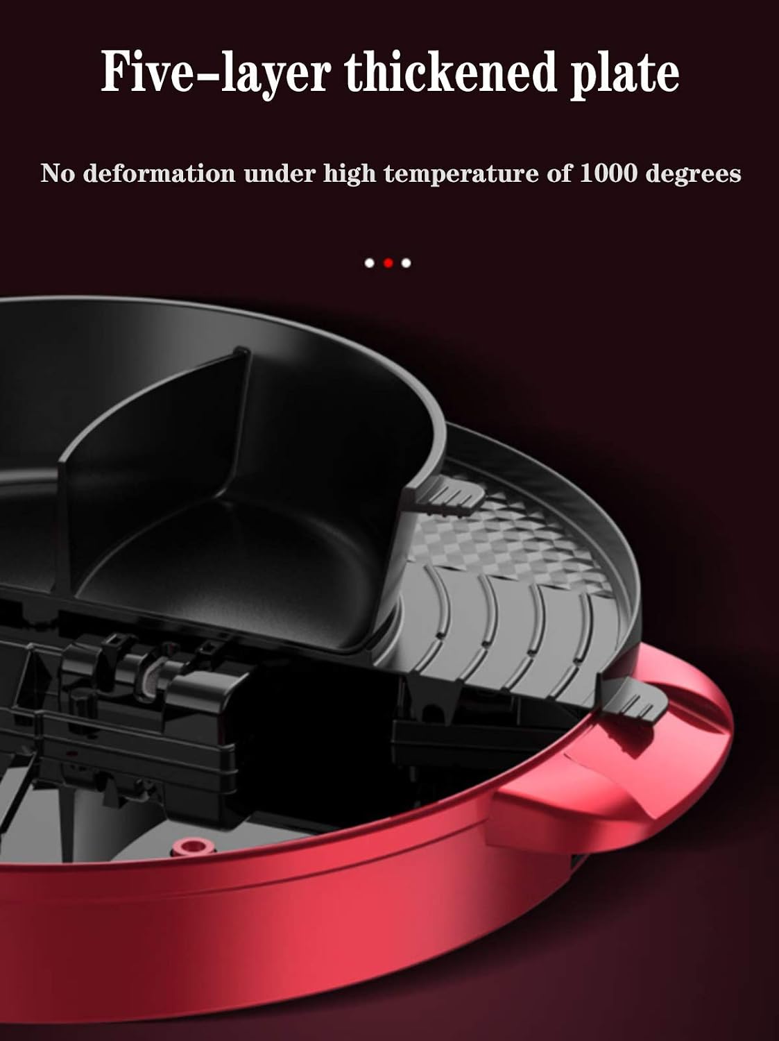 Hot Pot Multifunctional Non-Stick Korean BBQ Smokeless - Korean Hot Pot With Divider Shabu Shabu Pot - Separate Dual Temperature Control