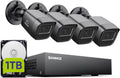 SANNCE 8CH 1080P Security Camera System DVR and 4x2.0MP Indoor Outdoor IP66 Weatherproof Bullet CCTV Cameras with IR 100ft Night Vision LEDs, Easy Remote Access,Home Surveillance System(1TB HDD)