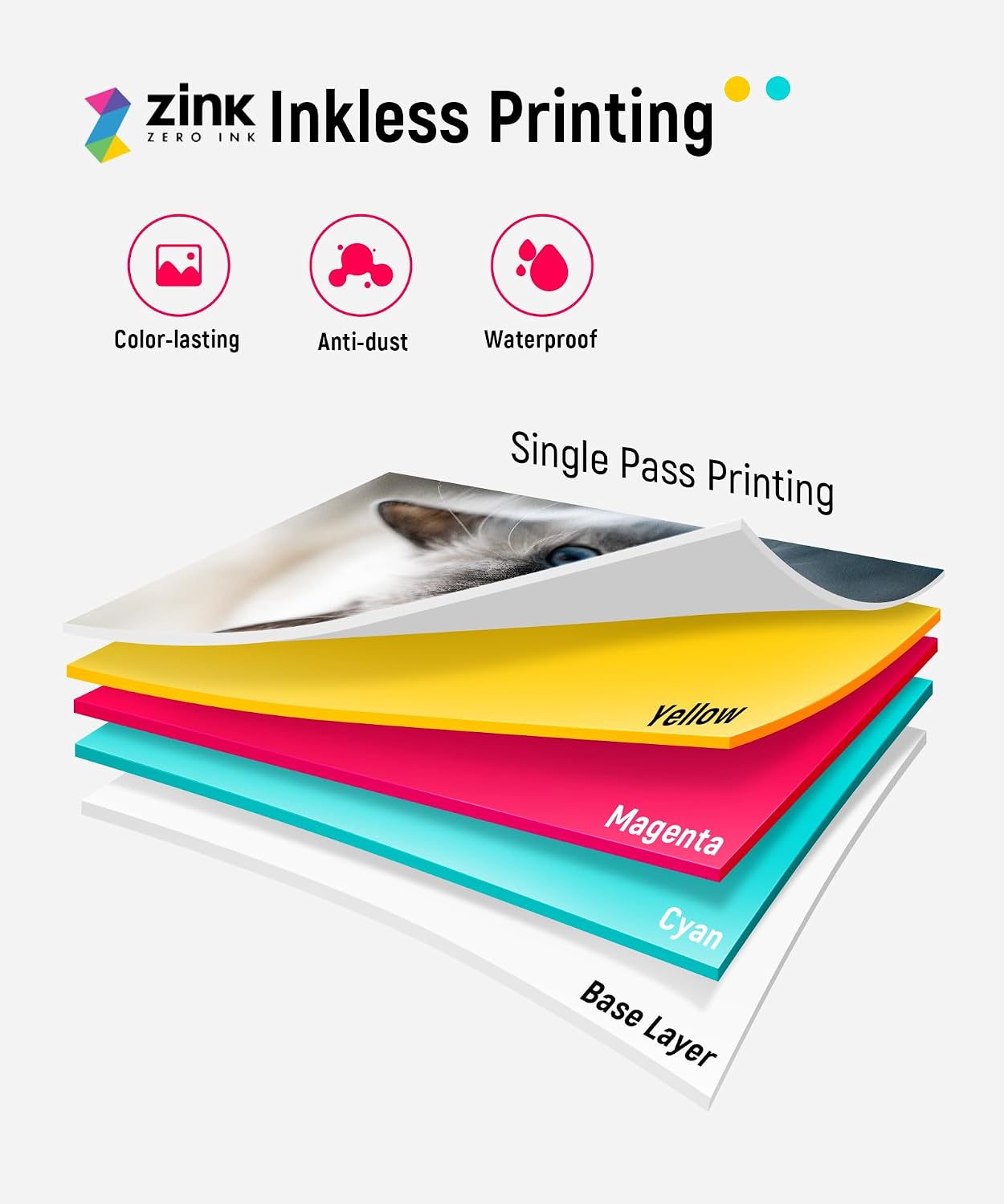 Liene Pearl K100 Photo Printer, 2x3 Mini Instant Portable Color Mono Picture Printer 50 Zink Adhesive Paper, Bluetooth 5.2, Compatible w/iOS & Android, Small Photo Maker for iPhone, Smartphones, Pink