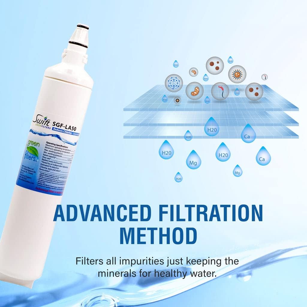 Swift LT600P refrigerator water filter, Replacement for LG LT600P, 5231JA2006A,46-9990 Made in USA 6 Pack