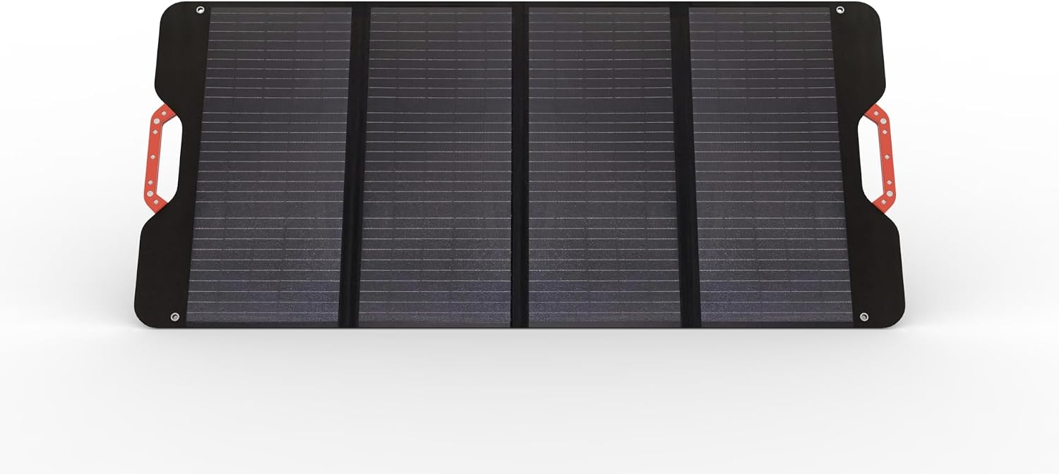 Foldable 100W Portable Solar Panel for Solar Generators, Off-Grid, Camping, Emergency, Overland, Trailer, RV, etc. with Adjustable Kickstand - Water-Resistant IP67