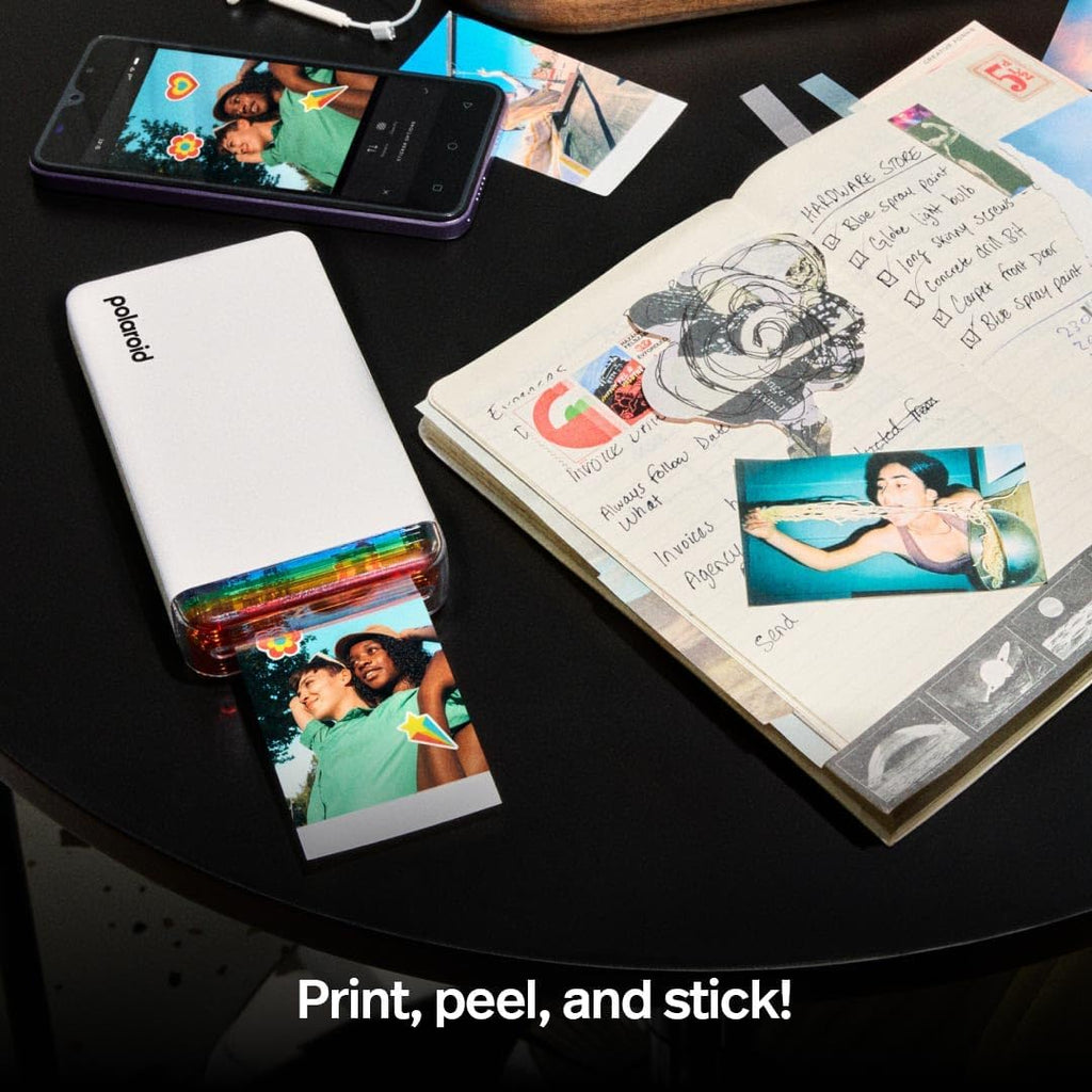 Polaroid Hi-Print + Paper Bundle - 2nd Generation Bluetooth Connected 2x3 Pocket Photo Dye-Sub Printer - White Printer + 40 Photos (6438)