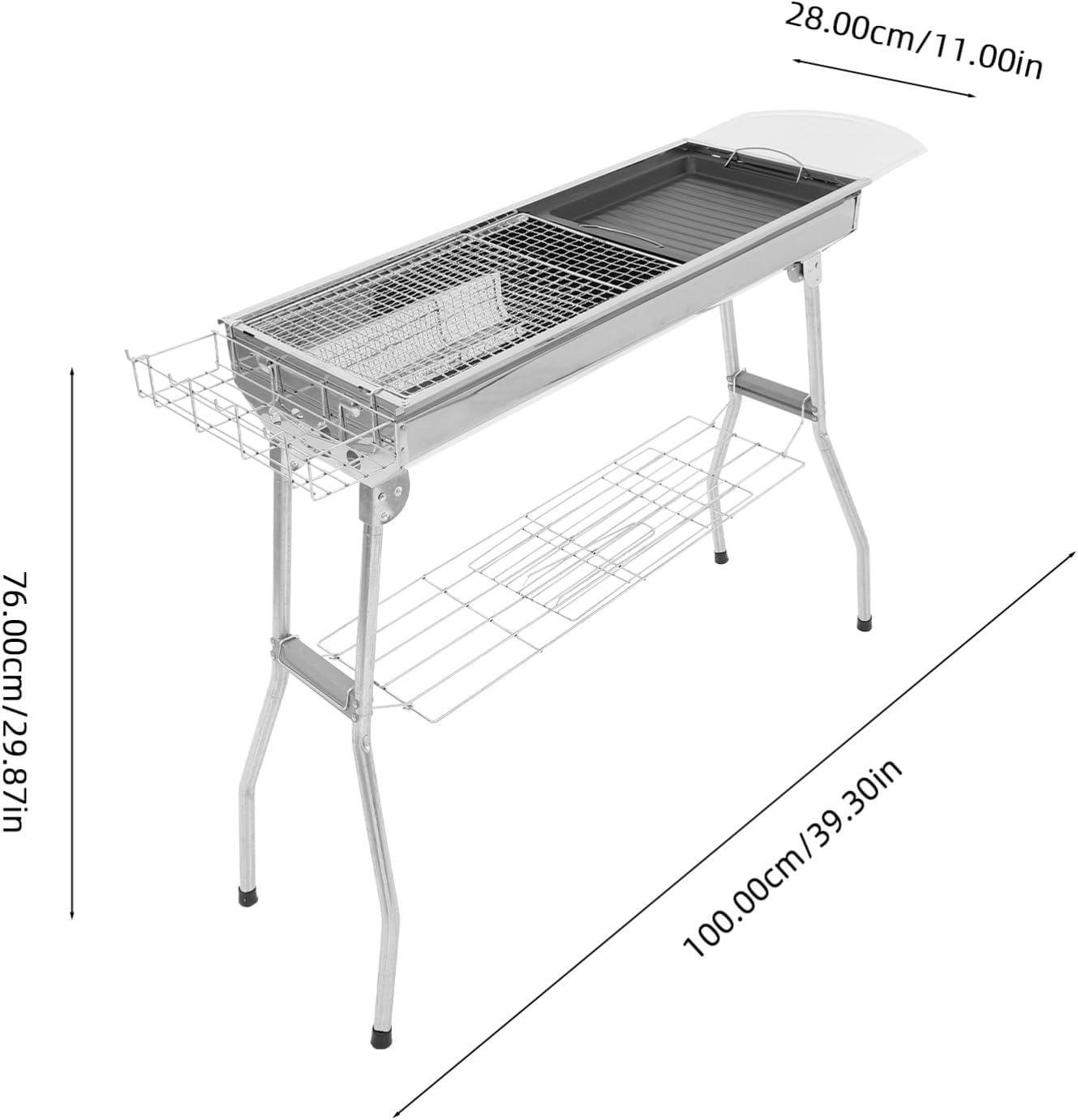 Abaodam 1Set Bbq Grill Portable Camping Grill for Outdoor Cooking Easy to Clean for Steaks Fish and Hamburgers for Backyard and Camping