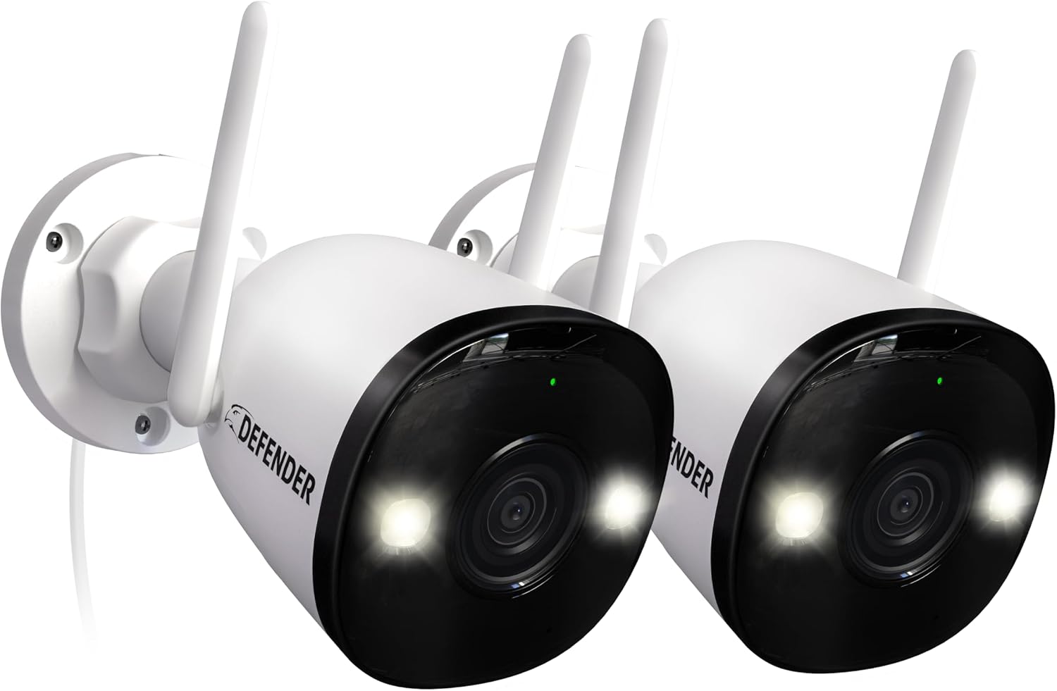 Defender AI Powered 4K Guard Pro 8MP WiFi 6, Plug-in Power Wireless Security Camera Outdoor, with Smart AI Human Detection, Bluetooth, Two-Way Talk, Works w/Guard App, 2 Pack