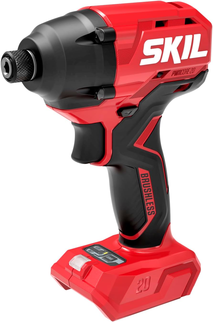 SKIL PWR CORE 20 Brushless 20V 6-Tool Power Tool Combo Kit, Includes 2.0Ah & 4.0 Ah Batteries, 60W Charger and Soft Bag - CB8006B-20