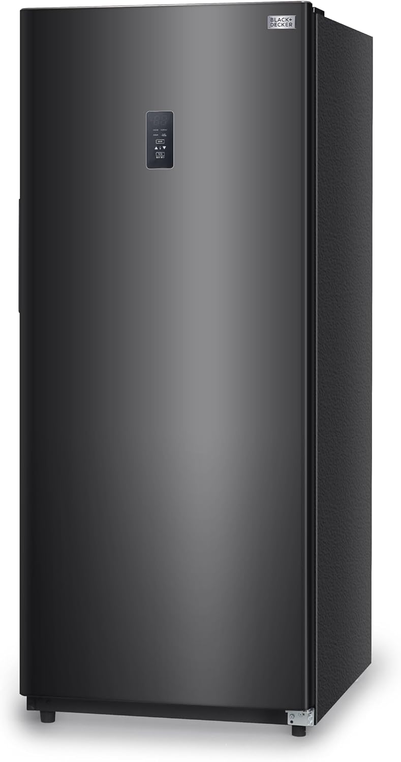 BLACK+DECKER 14 Cu. Ft. Convertible Freezer Refrigerator, Upright Freezer with Glass Shelves, ENERGY STAR rated, Frost Free, BUC1400XB, Black