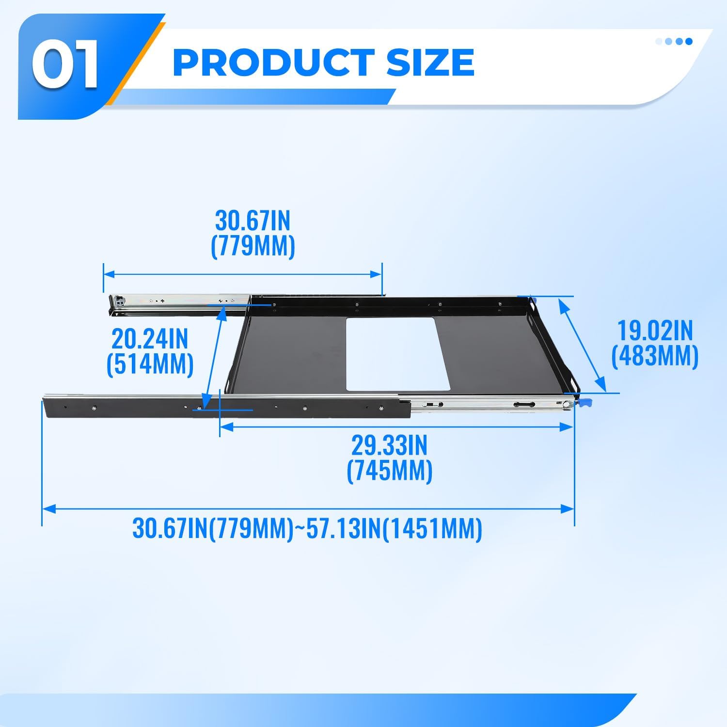 ECOTRIC Fridge Slide 29.3 x 18.7in Compatible with 28 to 65L Fridges/Coolers, Universal Portable Vehicle Refrigerator Freezer Slide Mount, W/4 Buckle Straps, 280 LBS