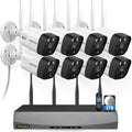 (2026 Update) Wireless WiFi Outdoor Security Camera System with Dual Antenna Cameras, 55% Stronger Signal, 130° Wide Angle, 65ft Night Vision, 2-Way Audio, No Monthly Fee, Home NVR Security System