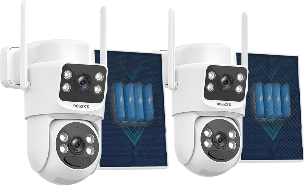 OOSSXX (100% Wire-Free) Solar Battery Outdoor Wireless Security Camera WiFi Cameras Video Surveillance Cam
