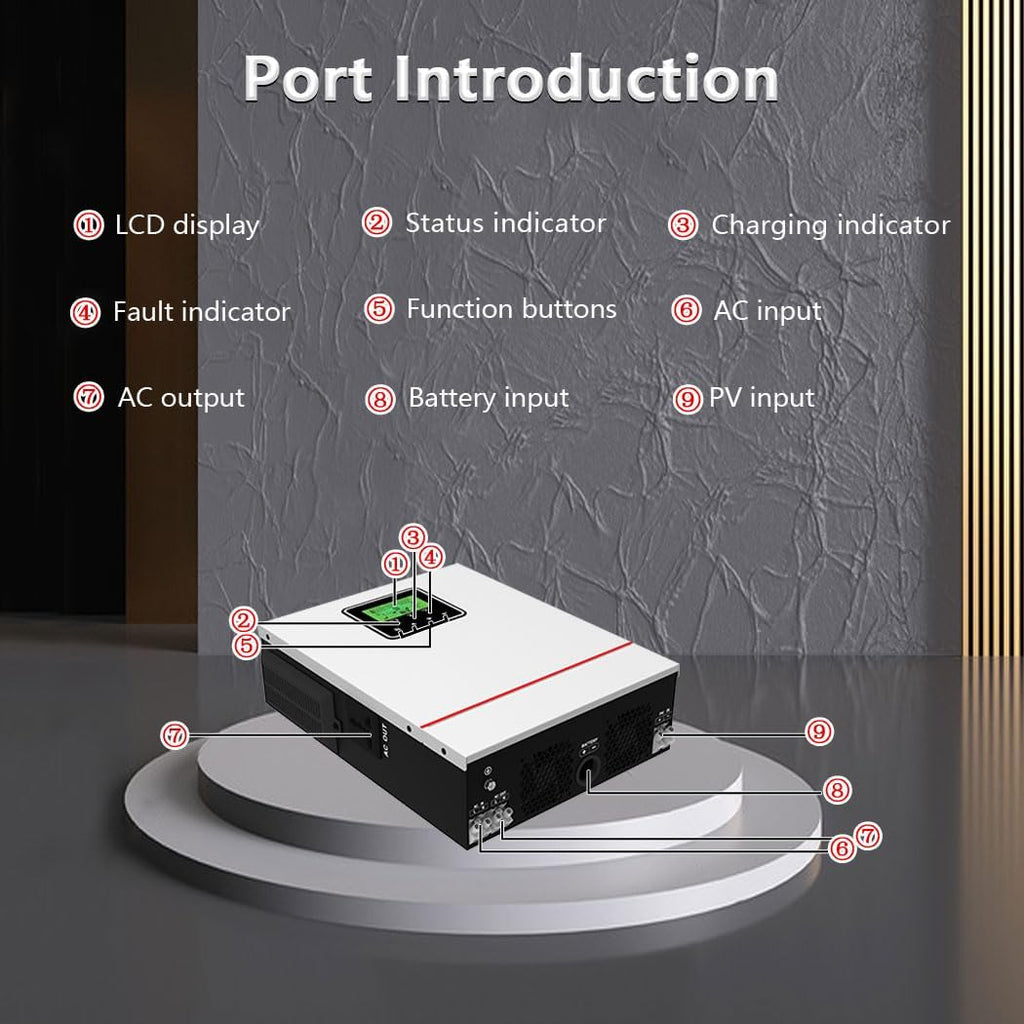 Y&H 1000W Solar Hybrid Inverter DC12V to AC230V, Off-Grid Pure Sine Wave Inverter with 40A MPPT Solar Charger Max PV 600W DC150V Input,fit for 12V Lead-Acid/Lithium Battery