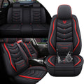 Car Seat Covers Full Set for Hyundai Accent 2018-2022 Leather Seat Covers, Waterproof Non-Slip Breathable Wear Seat Cover, Car Seat Protector Adapted Airbags（Standard, Black+Red）