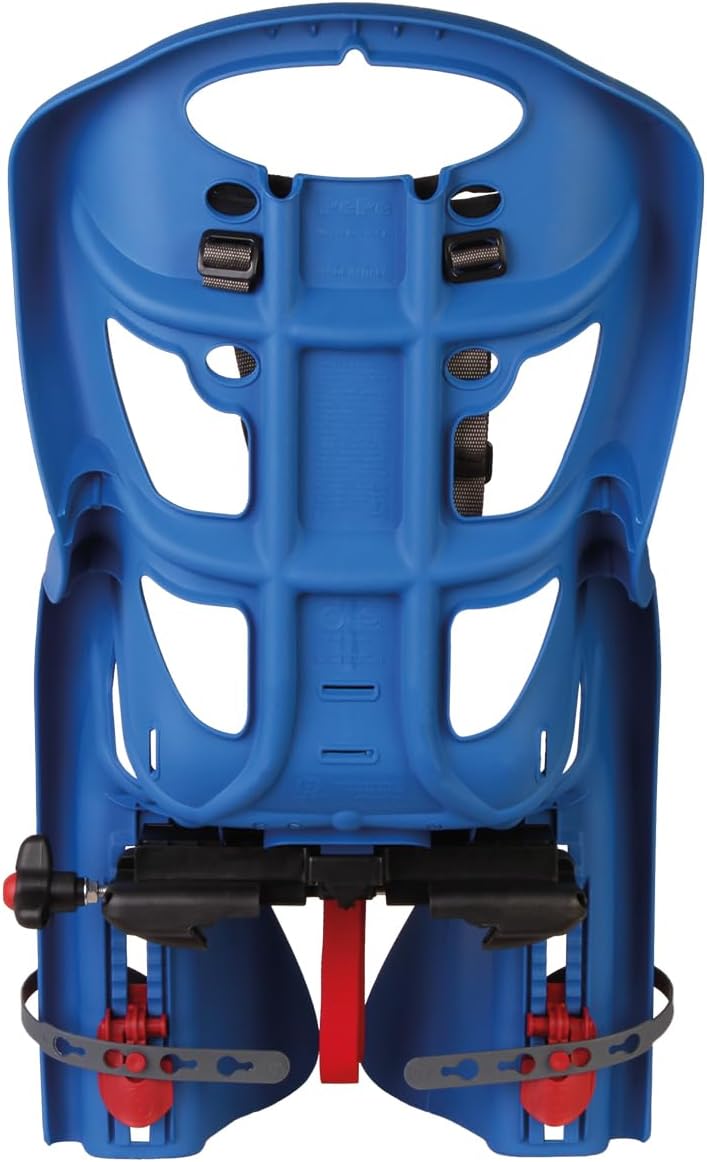 Bellelli Pepe Rear Rack Mount Child Bike Seat - Made in Italy, Comfortable Padded Carrier for Kids Up to 48.5 lbs with Adjustable Safety Harness & Secure Clamp