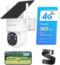 4G LTE Cellular Security Camera Outdoor System, 365 Days Unlimited Data,Wireless Solar Security Camera，Remote Monitoring, Motion Sensor, Human Tracking, 360°Viewing,2K Color Night Vision