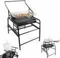 Outdoor Foldable Barbecue Grill,Rotating Charcoal Grills,Stainless Steel Flipping Outdoor Grill Large Barbecue Charcoal Grill, for Travel
