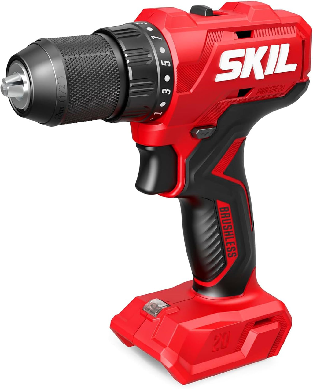 SKIL PWR CORE 20 Brushless 20V 6-Tool Power Tool Combo Kit, Includes 2.0Ah & 4.0 Ah Batteries, 60W Charger and Soft Bag - CB8006B-20