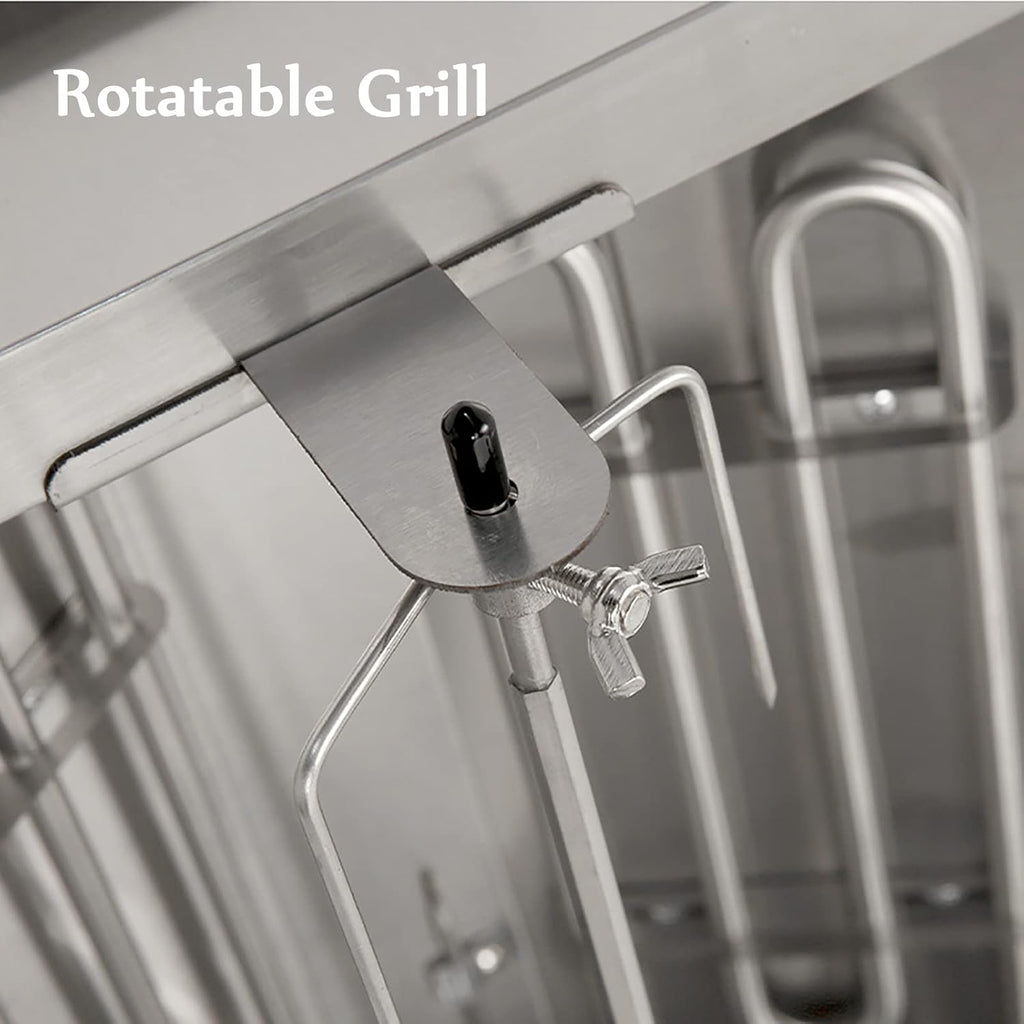 Vertical Rotisserie Oven Grill, Countertop Rotation Kebab Grill, Adjustable Temperature 50-300℃, With Double Row Cooling Holes, 360 ° All-Round Grilling, for Restaurant, Home Kitchen