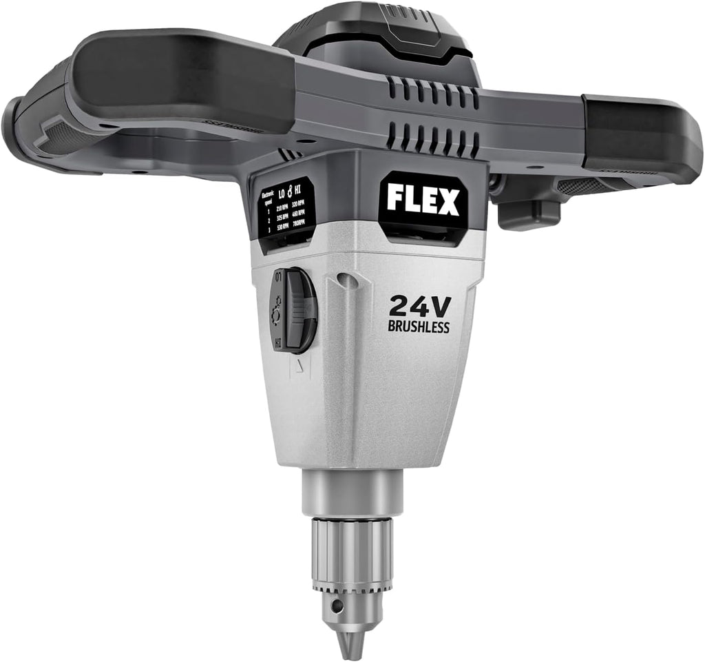 FLEX 24V Brushless Cordless Mud Mixer Tool Only, Battery and Charger Not Included - FX6151-Z, Grey/Black