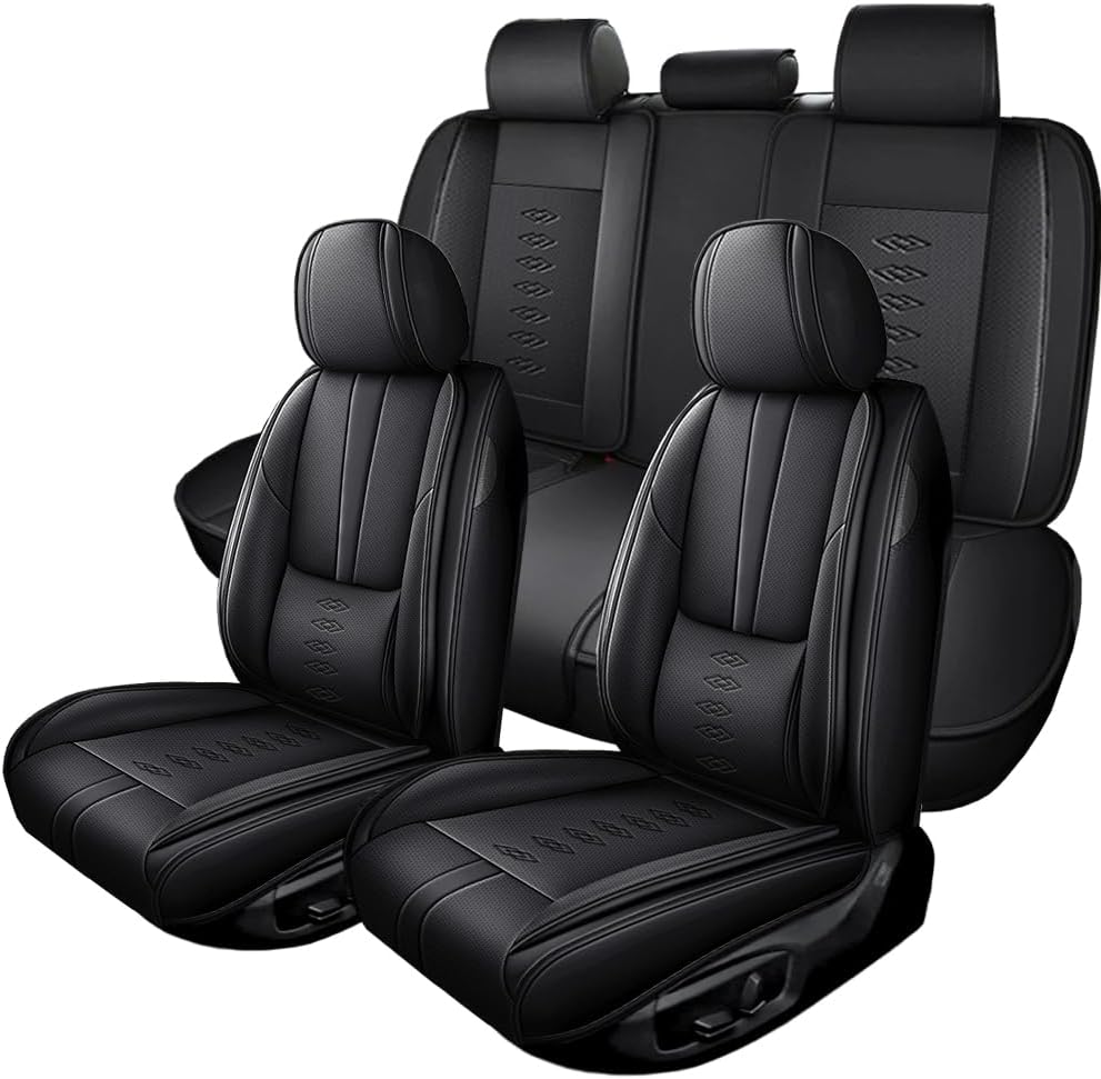 Full Set Seat Covers for Lexus LS 400 1995-1999,Leather Car Seat Cover,Soft Seat Cushion Covers with Airbag,Waterproof Automobile Seat Protectors for LS 400(Black,Standard)