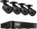 ZOSI H.265+ 3K 5MP Lite AI Home Security Camera System with Human Vehicle Detection, 8 CH CCTV DVR and 4 x 1080p Bullet Camera Outdoor Indoor, 80ft Night Vision, Remote Access, Motion Alerts (No HDD)