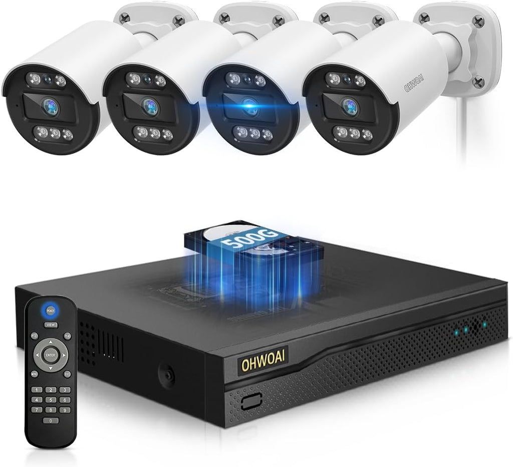 《5MP Super HD & 80ft IR Night Vision》Wired Security Camera System Outdoor, CCTV Cameras Systems with AI Human Detection, Home Video Surveillance DVR Kits