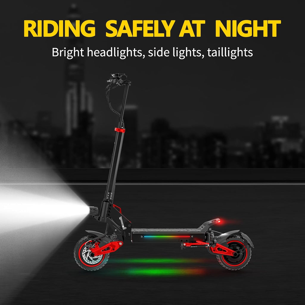 Electric Scooter Adults, 26/37 Miles Long Range, 28/34 Mph Max Speed, 10/11' Off-Road Tires,1200W/1600W Motor, Adjustable Handlebar Height, Dual Braking System,Folding Commuter E Scooter