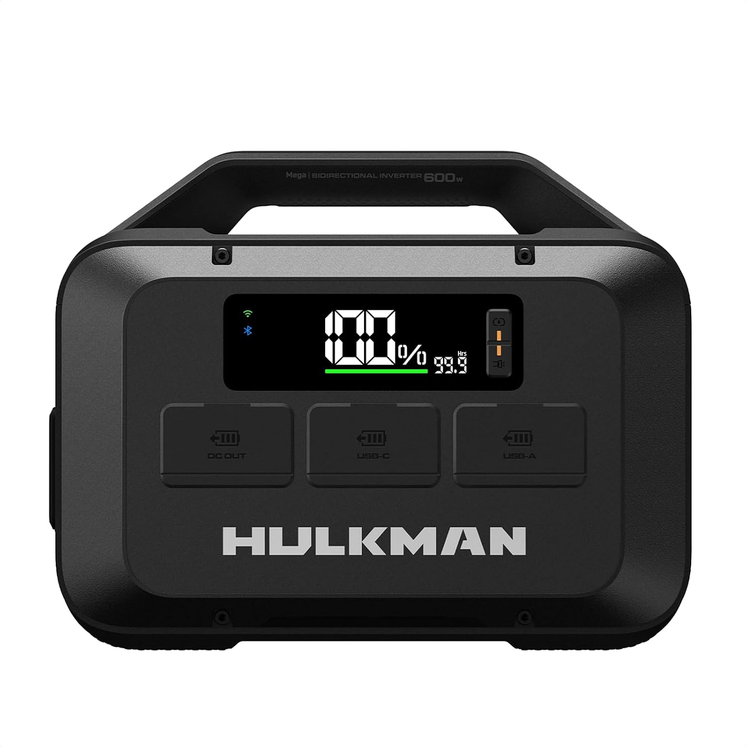 Hulkman Mega 576Wh Power Station, Works at -4°F, PD100W, 1h fast charging, Ternary Lithium Battery with 10 ports, 600W AC Outlets, UPS 15ms, Solar Generator(Solar Panel Optional), Solid Black
