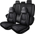 Full Set Seat Covers for Subaru Outback 2000-2024 2025,Leather Car Seat Covers,Soft Interior Accessories Seat Cushion Cover,Waterproof Automobile Seat Protectors for Outback(Black,Deluxe)
