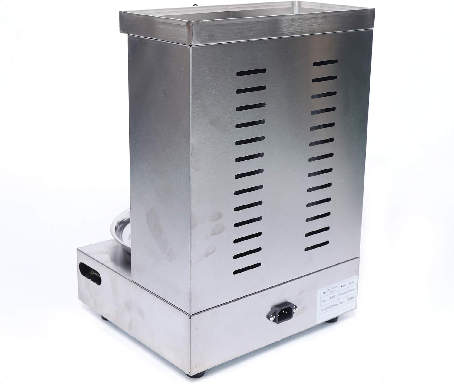 Commercial Shawarma Machine Gas Doner Kebab Grill, LPG Gyro Machine Gas Shawarma Rotisserie, 360° Rotating Single Burner Countertop Vertical Shawarma Broiler for Chicken Roast, Turkey Roast
