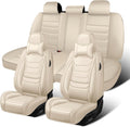 Fit for Chevrolet Silverado 1500 2000-2026 Custom Seat Covers, PU Leather Car Seat Covers, Full Coverage Protection, Thick Cushioning Seat Protectors(Luxury Full Set/Beige)