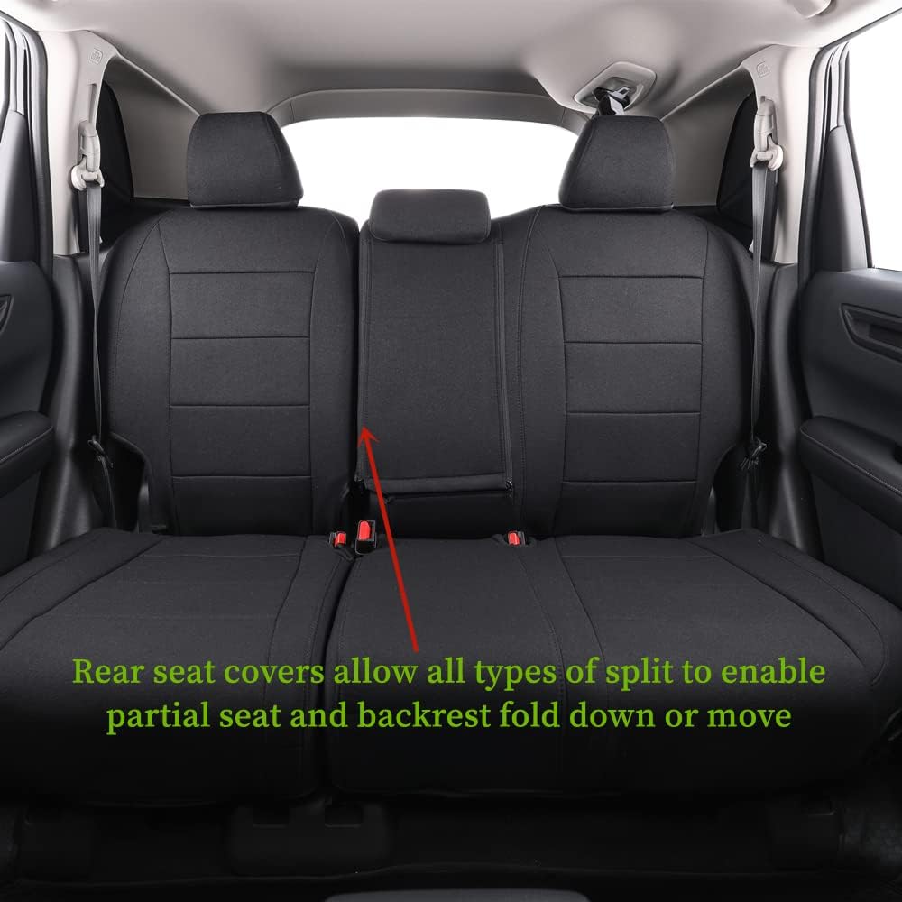 coverdream Full Set Custom Fit Seat Covers for Honda HRV EX,EX-L 2016 2017 2018 & 2016-2020 2021 2022 LX,Full Coverage Polyester Seat Protector (Black)