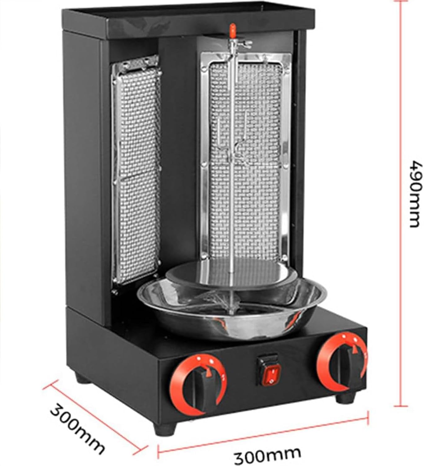 Barbecue Machine, Vertical Barbecue Grill, Stainless Steel Gas Barbecue Machine, Household Barbecue Stove with Temperature Control Switch