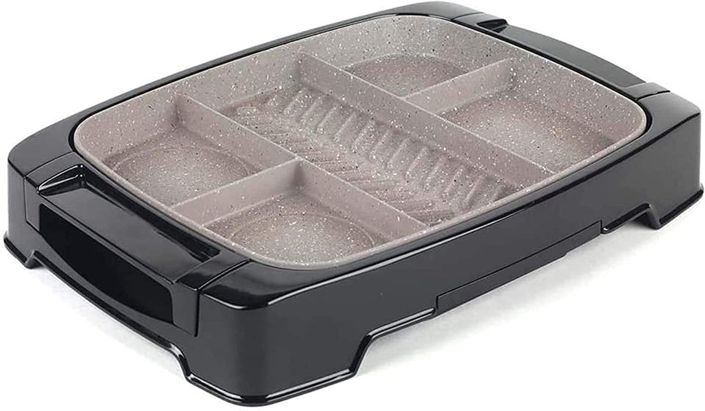 Korean BBQ Grill Portable Electric Grill, 5-in-1 Grill, 1500 W Detachable Electric Grill, Marble Non-stick Coating Barbecue grills,Household Nonstick Electric Griddle
