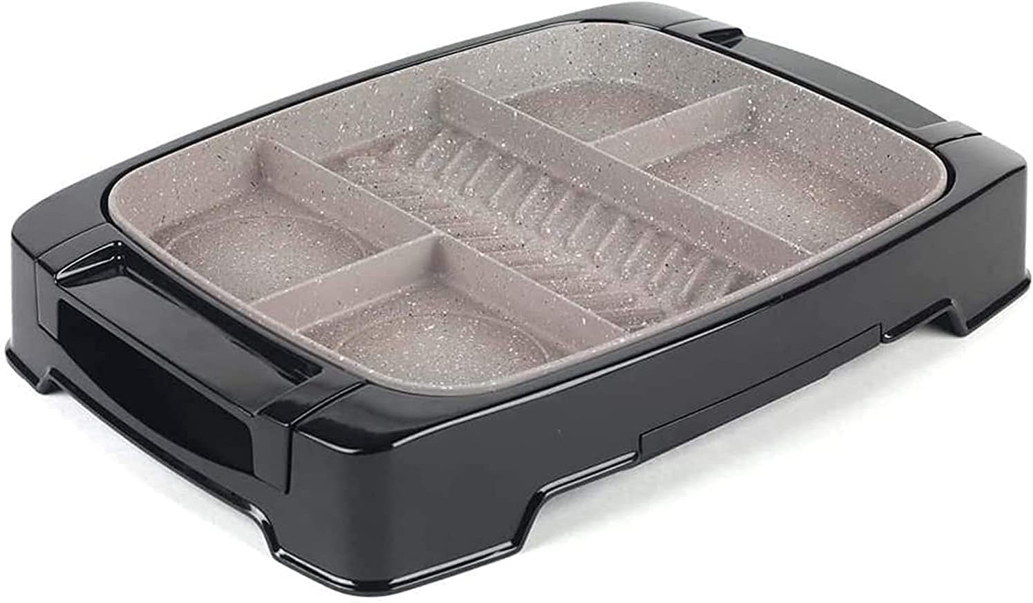 Korean BBQ Grill Portable Electric Grill, 5-in-1 Grill, 1500 W Detachable Electric Grill, Marble Non-stick Coating Barbecue grills,Household Nonstick Electric Griddle