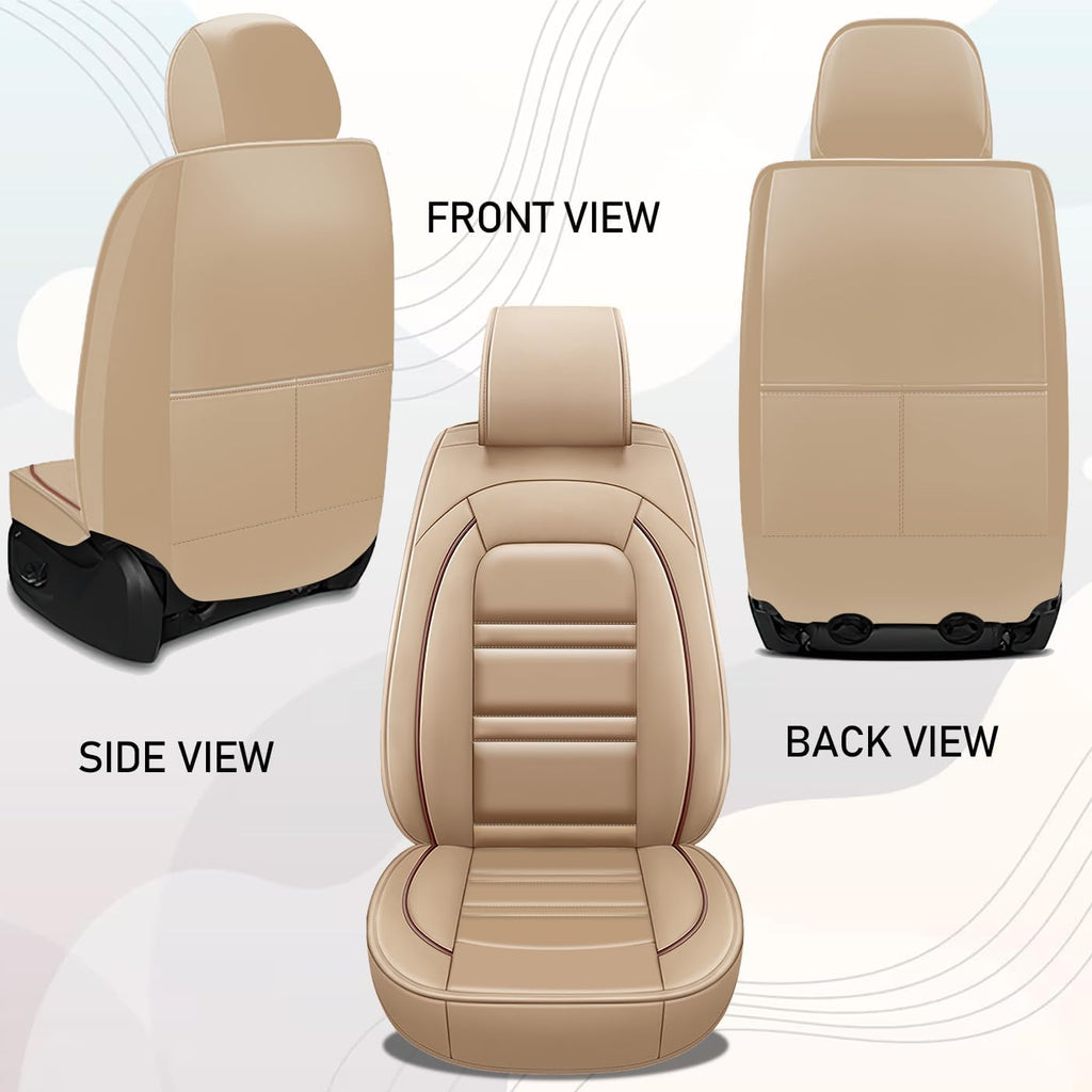 Seat Cover for Audi A3 2006-2025 | Car Seat Covers Front Seats, Waterproof Seat Protectors, Automotive Front Seat Covers (Front Seat, Beige)